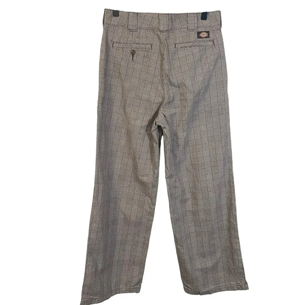 Dickies Relaxed Fit Glen Plaid Bakerhill Pant Brown Tan 100% Cotton Sz 6R - Picture 12 of 12